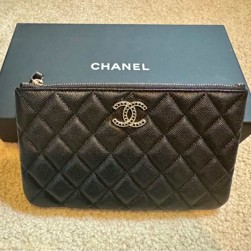 CHANEL Clutch Small Black Caviar O-Case